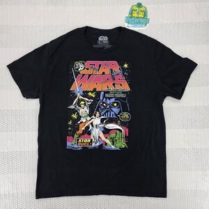 Star Wars Shirt Mens XL Xtra Large Mad Engine Retro Graphic Black Vader Luke
